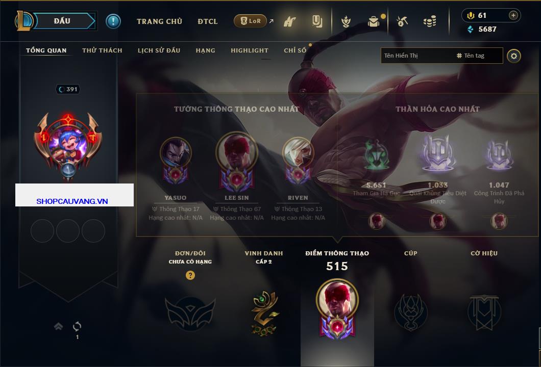 Hình ảnh chi tiết tài khoản LMHT mã số 26707 - Shop LMHT