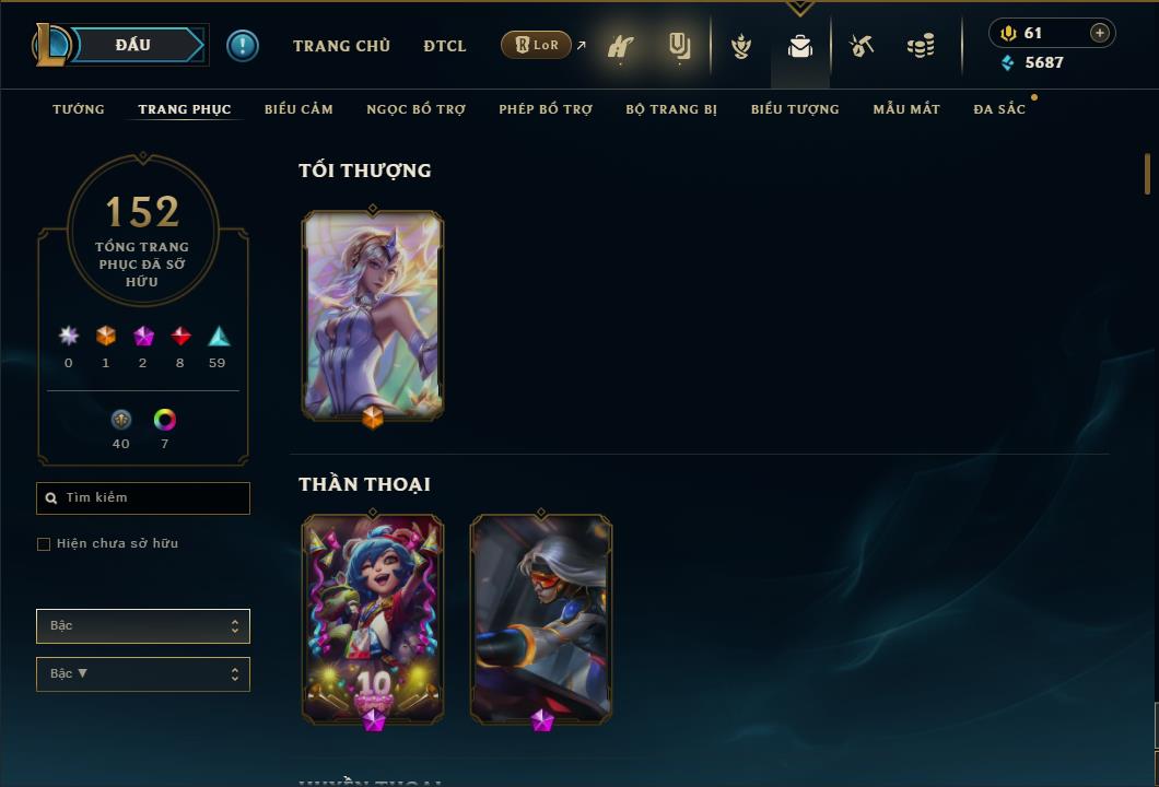 Hình ảnh chi tiết tài khoản LMHT mã số 26707 - Shop LMHT