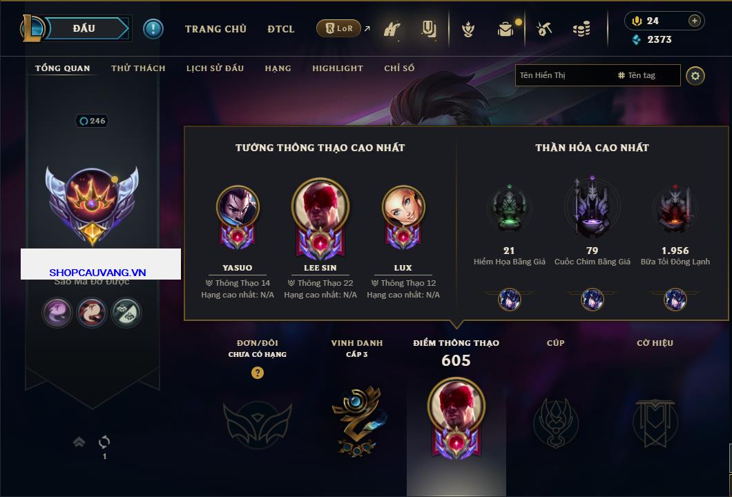 Hình ảnh chi tiết tài khoản LMHT mã số 26710 - Shop LMHT