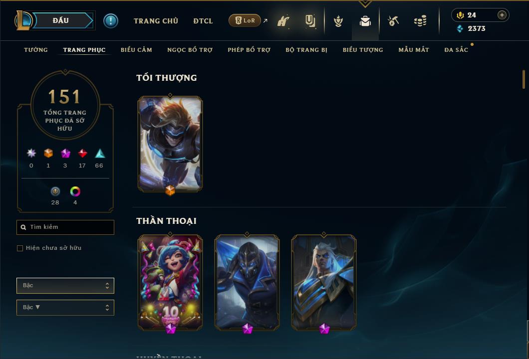 Hình ảnh chi tiết tài khoản LMHT mã số 26710 - Shop LMHT