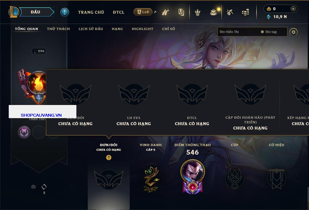 Tài khoản Liên Minh, ĐTCL mã số 26711 giá rẻ - Shop LMHT