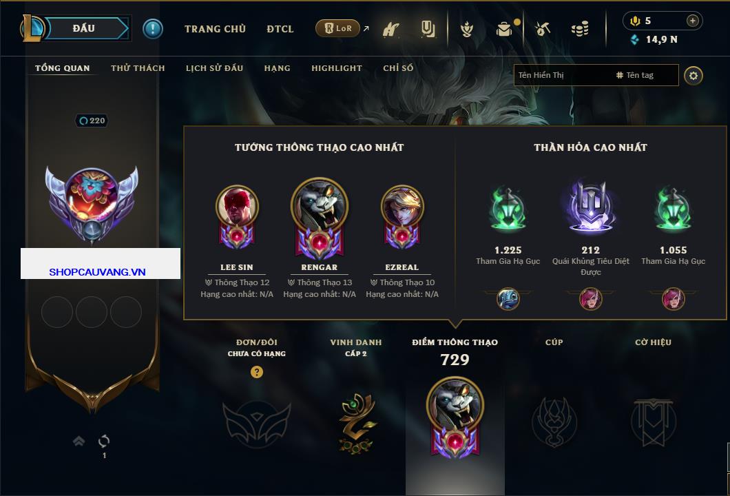 Hình ảnh chi tiết tài khoản LMHT mã số 26719 - Shop LMHT