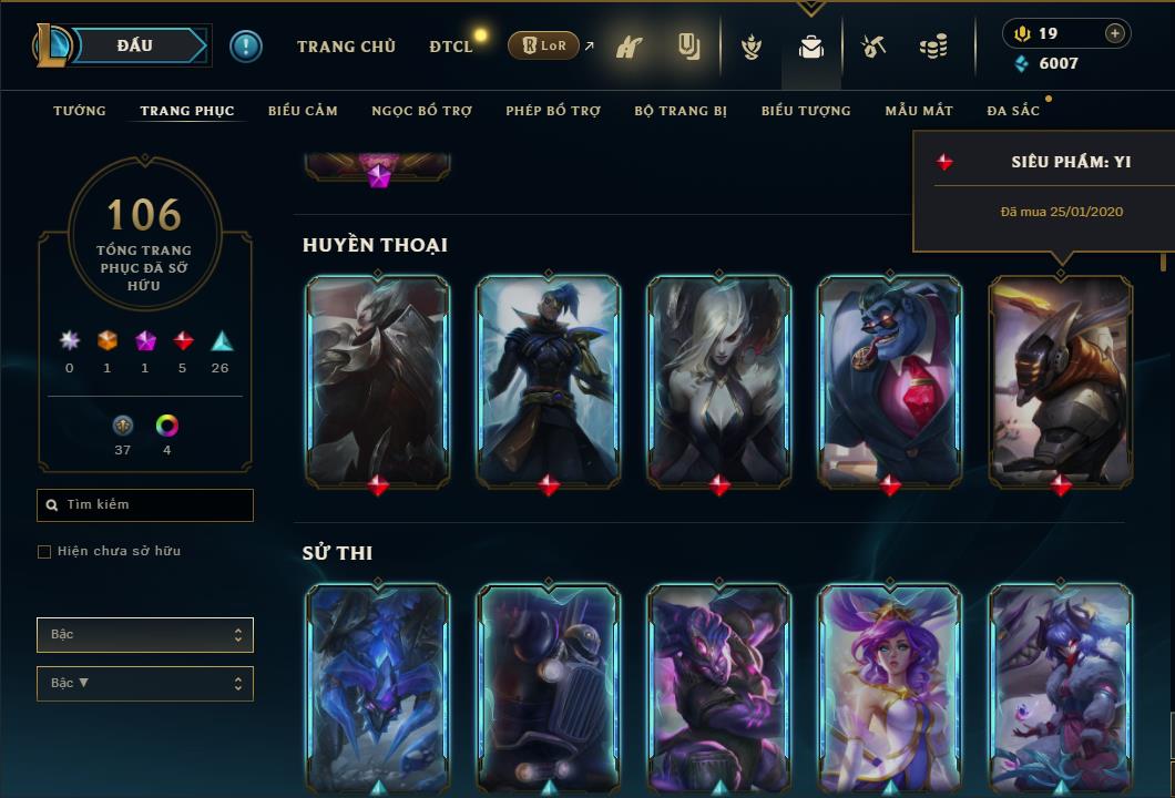 Hình ảnh chi tiết tài khoản LMHT mã số 26833 - Shop LMHT