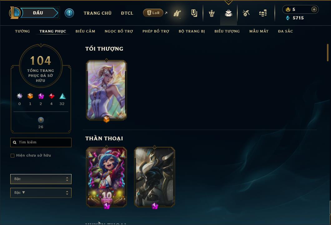 Hình ảnh chi tiết tài khoản LMHT mã số 26839 - Shop LMHT