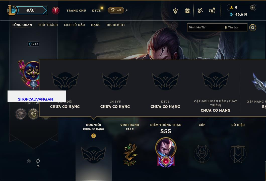 Tài khoản Liên Minh, ĐTCL mã số 45320 giá rẻ - Shop LMHT