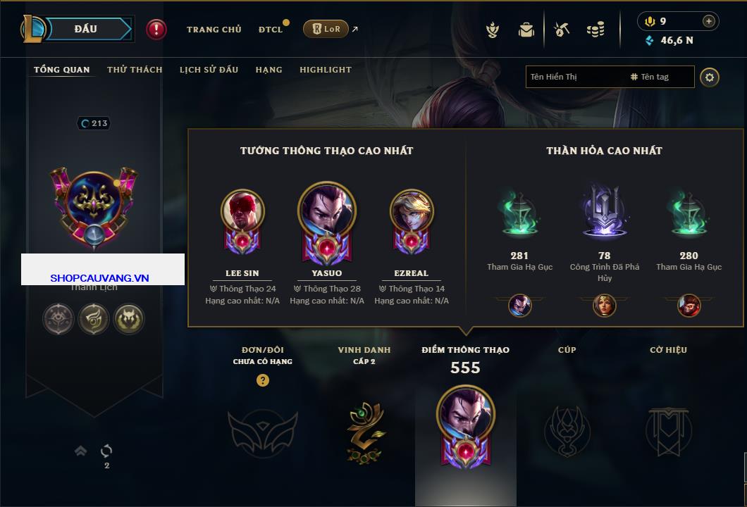 Hình ảnh chi tiết tài khoản LMHT mã số 45320 - Shop LMHT