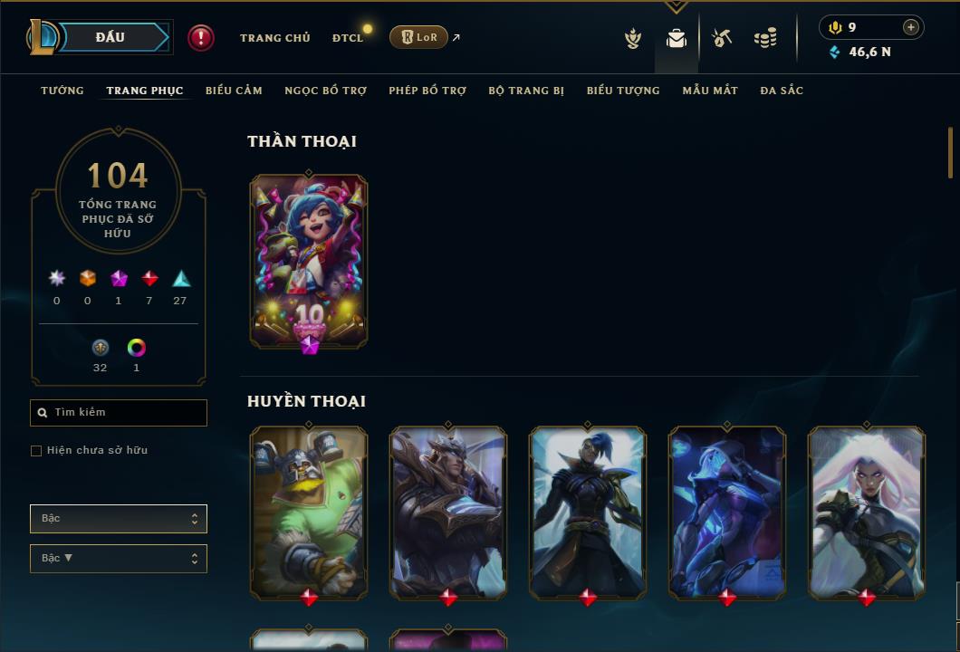 Hình ảnh chi tiết tài khoản LMHT mã số 45320 - Shop LMHT