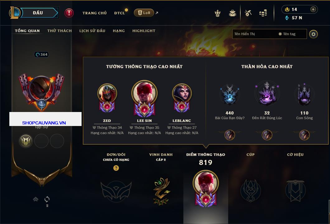 Hình ảnh chi tiết tài khoản LMHT mã số 45324 - Shop LMHT