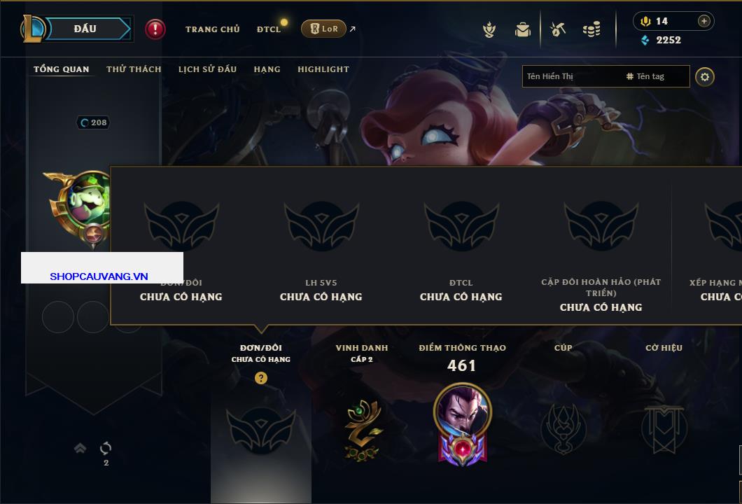 Tài khoản Liên Minh, ĐTCL mã số 45325 giá rẻ - Shop LMHT