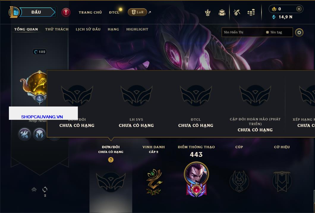 Tài khoản Liên Minh, ĐTCL mã số 45327 giá rẻ - Shop LMHT