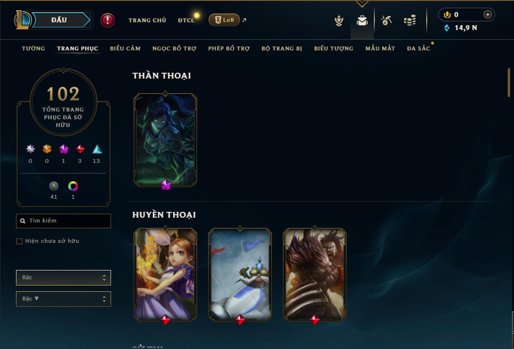 Hình ảnh chi tiết tài khoản LMHT mã số 45327 - Shop LMHT