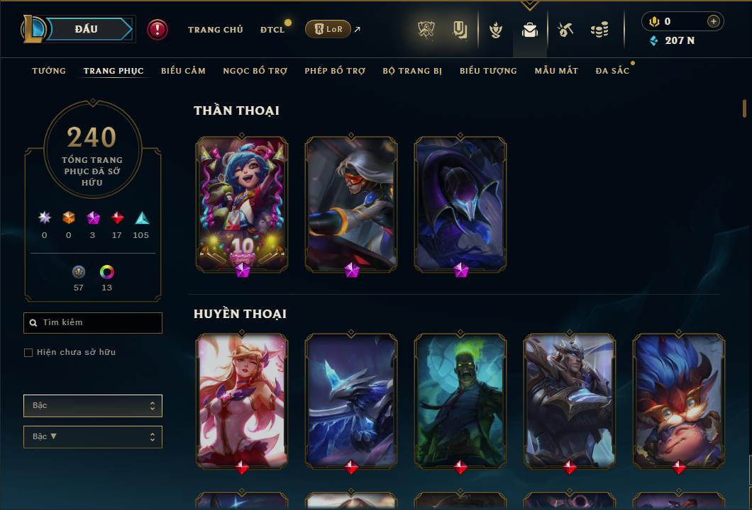 Hình ảnh chi tiết tài khoản LMHT mã số 59802 - Shop LMHT