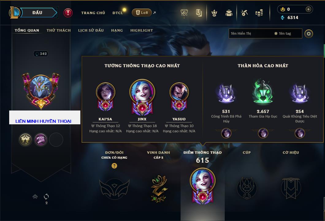 Hình ảnh chi tiết tài khoản LMHT mã số 59807 - Shop LMHT