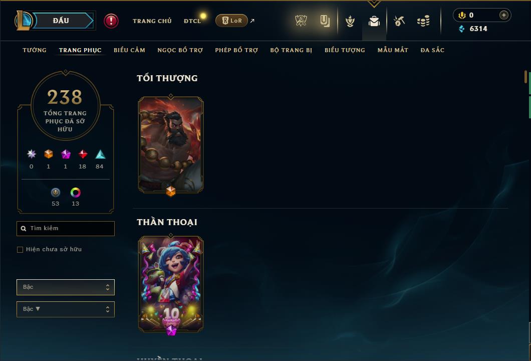 Hình ảnh chi tiết tài khoản LMHT mã số 59807 - Shop LMHT