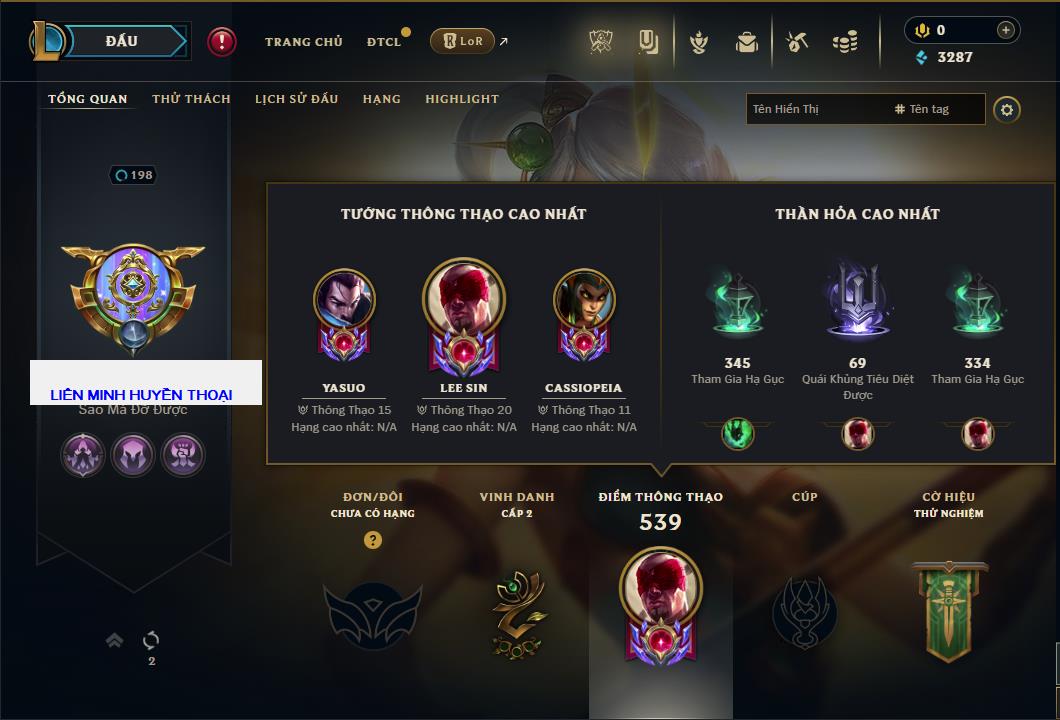 Hình ảnh chi tiết tài khoản LMHT mã số 59808 - Shop LMHT