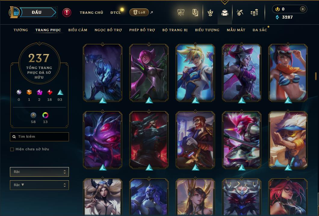 Hình ảnh chi tiết tài khoản LMHT mã số 59808 - Shop LMHT