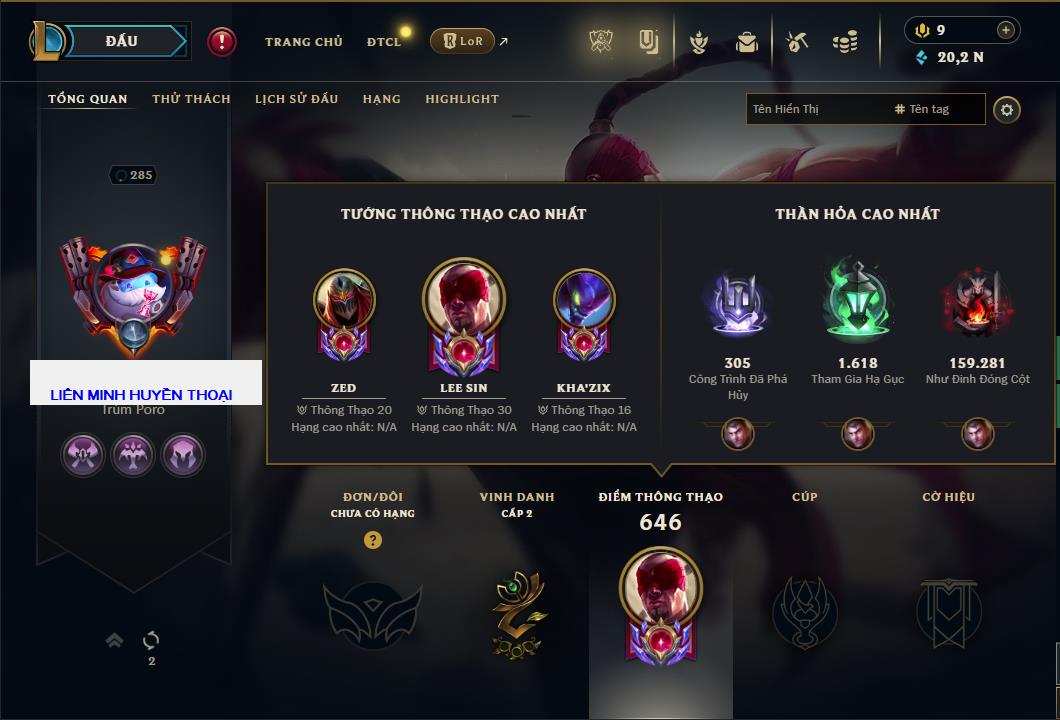 Hình ảnh chi tiết tài khoản LMHT mã số 59827 - Shop LMHT