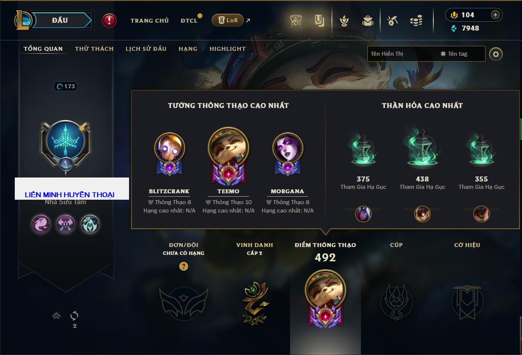 Hình ảnh chi tiết tài khoản LMHT mã số 59872 - Shop LMHT