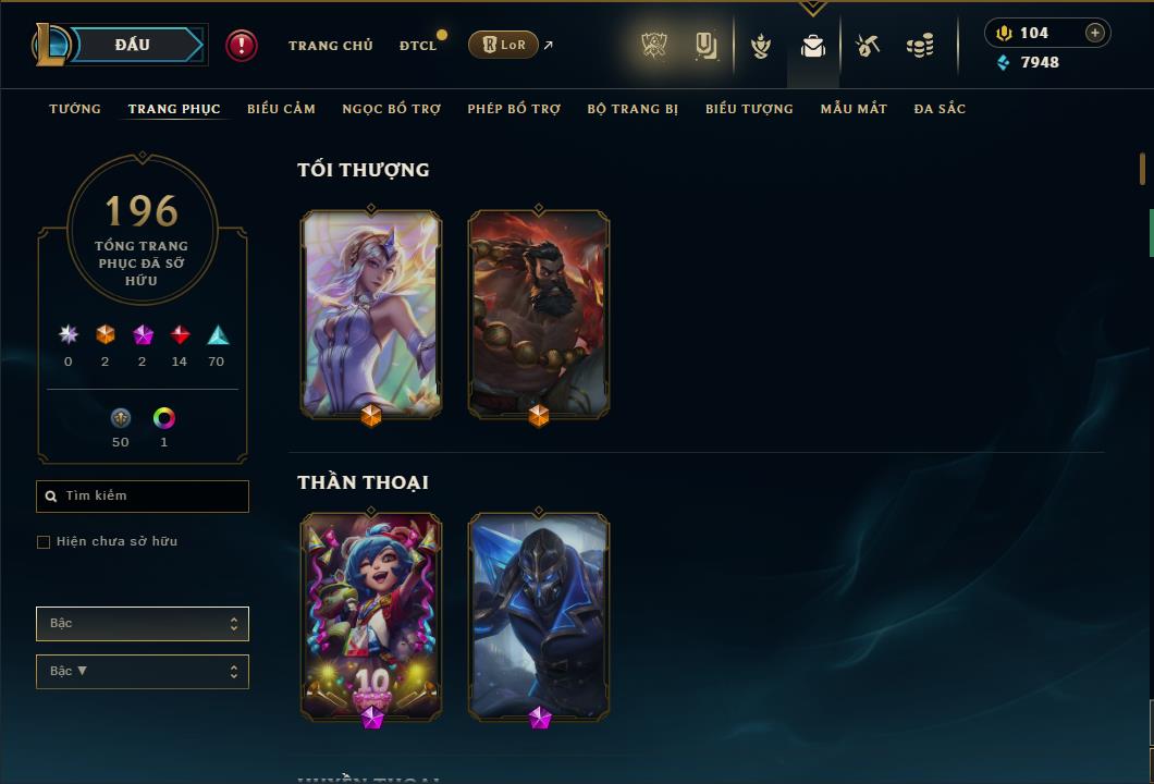 Hình ảnh chi tiết tài khoản LMHT mã số 59872 - Shop LMHT