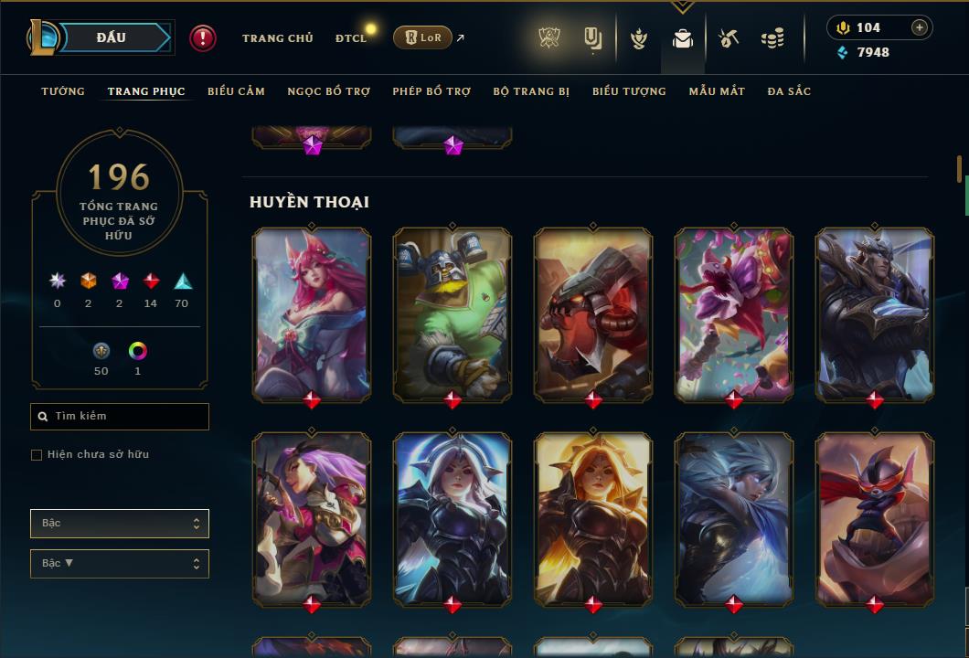 Hình ảnh chi tiết tài khoản LMHT mã số 59872 - Shop LMHT