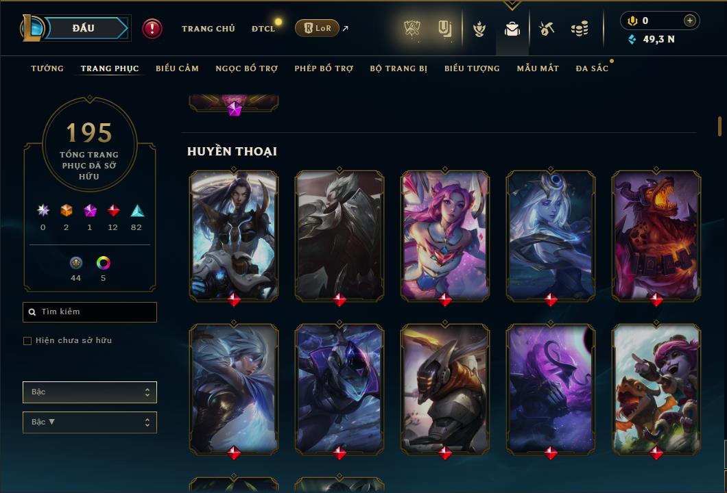 Hình ảnh chi tiết tài khoản LMHT mã số 59873 - Shop LMHT