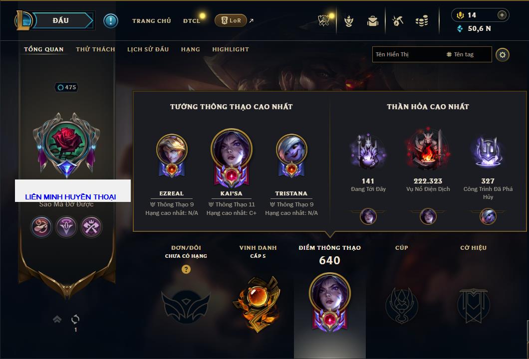 Hình ảnh chi tiết tài khoản LMHT mã số 61113 - Shop LMHT