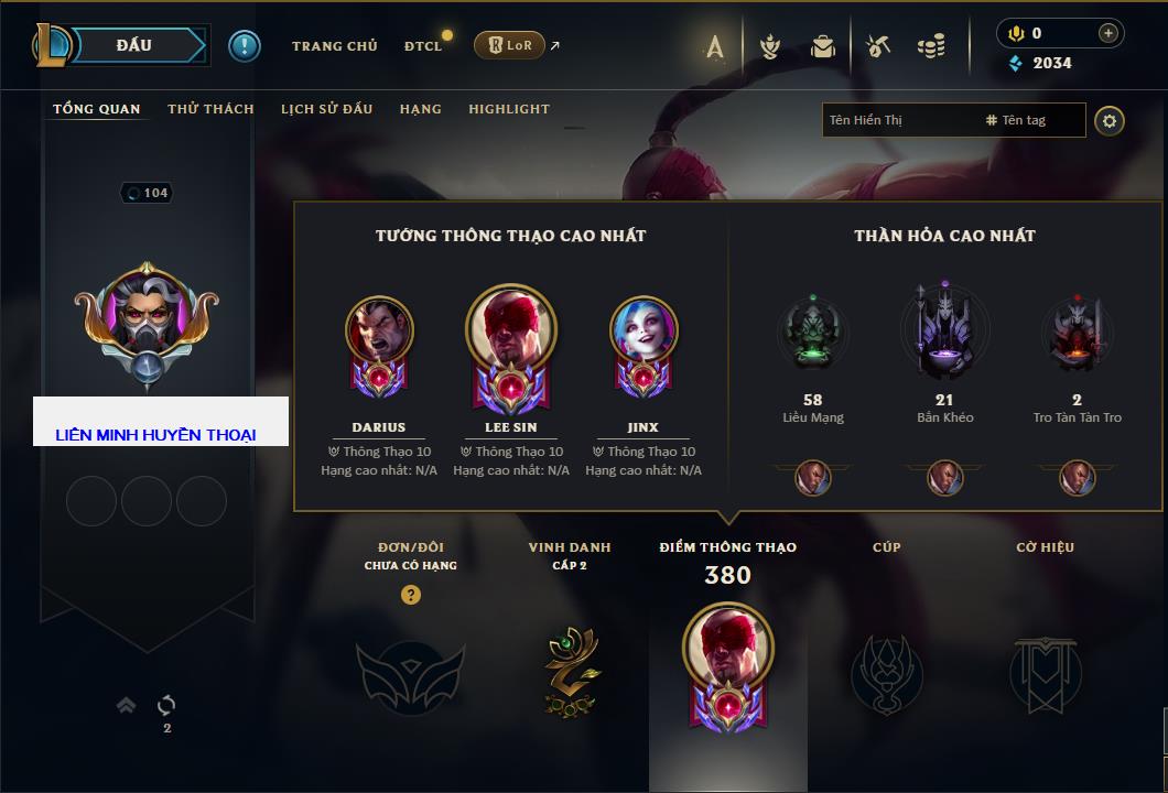 Hình ảnh chi tiết tài khoản LMHT mã số 61222 - Shop LMHT