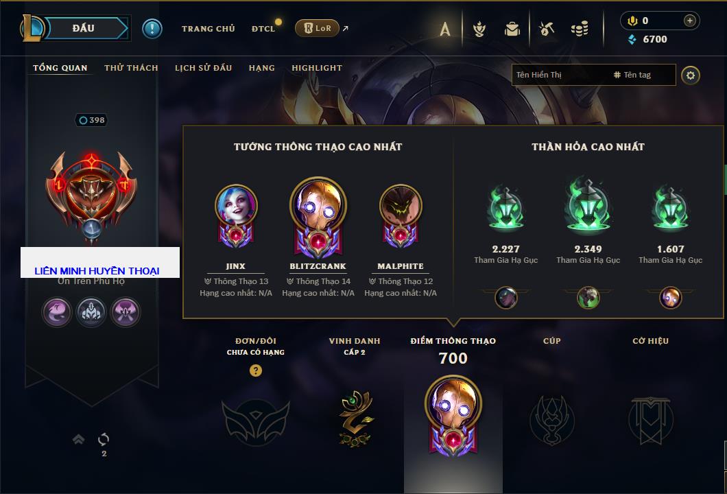 Hình ảnh chi tiết tài khoản LMHT mã số 61253 - Shop LMHT