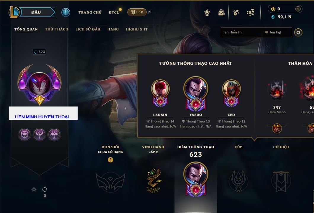 Hình ảnh chi tiết tài khoản LMHT mã số 61308 - Shop LMHT