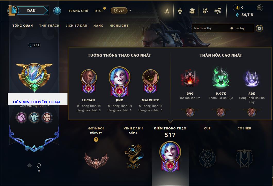 Hình ảnh chi tiết tài khoản LMHT mã số 61399 - Shop LMHT