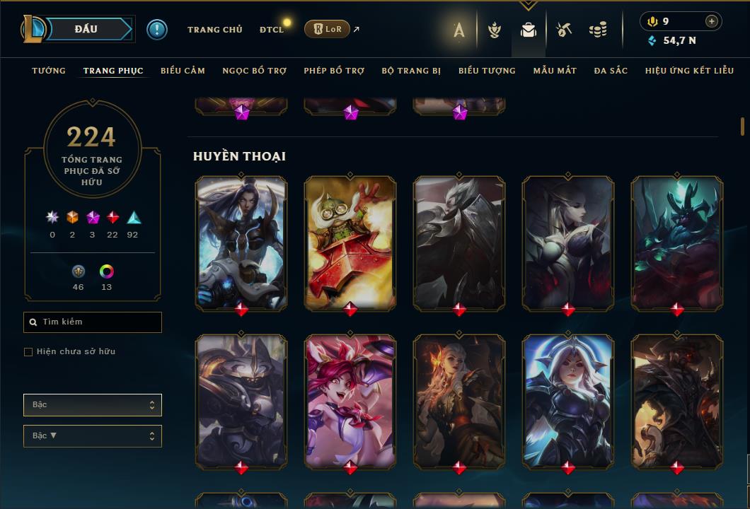 Hình ảnh chi tiết tài khoản LMHT mã số 61399 - Shop LMHT