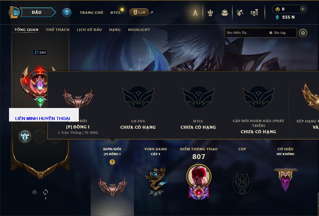 Tài khoản Liên Minh, ĐTCL mã số 61436 giá rẻ - Shop LMHT