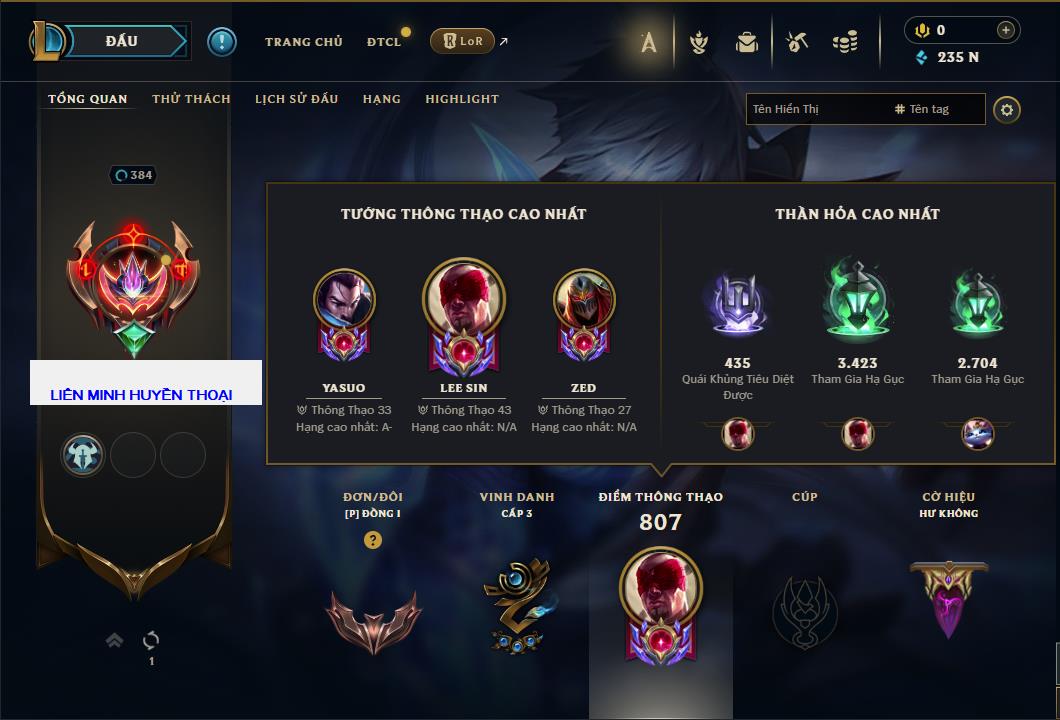 Hình ảnh chi tiết tài khoản LMHT mã số 61436 - Shop LMHT