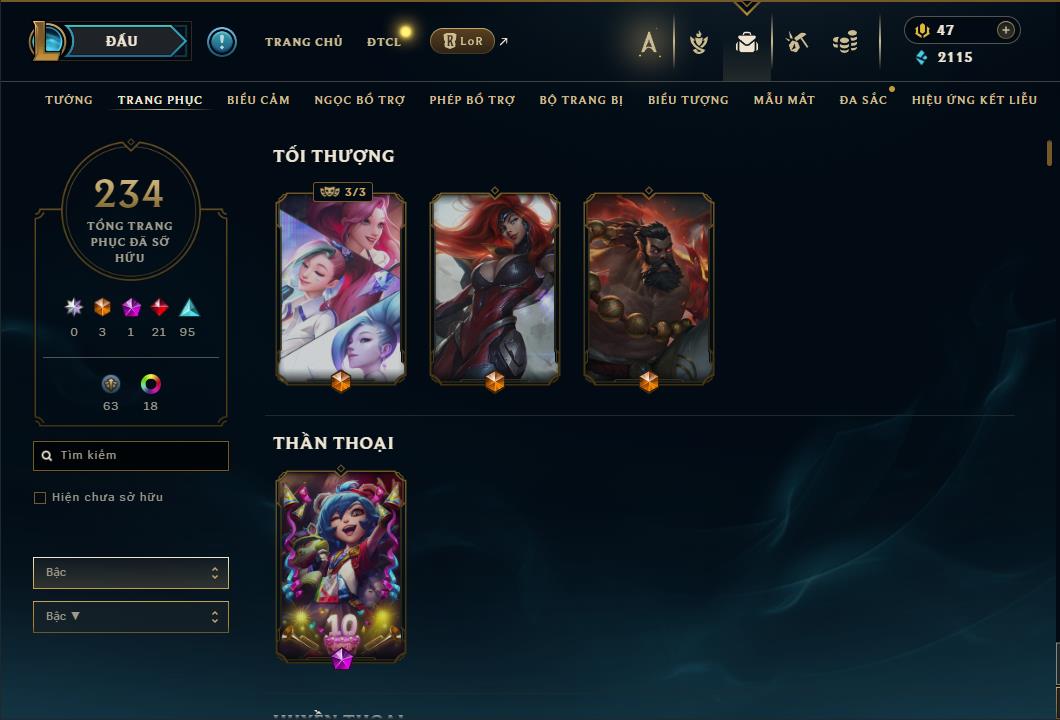 Hình ảnh chi tiết tài khoản LMHT mã số 61449 - Shop LMHT