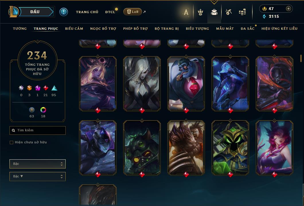 Hình ảnh chi tiết tài khoản LMHT mã số 61449 - Shop LMHT