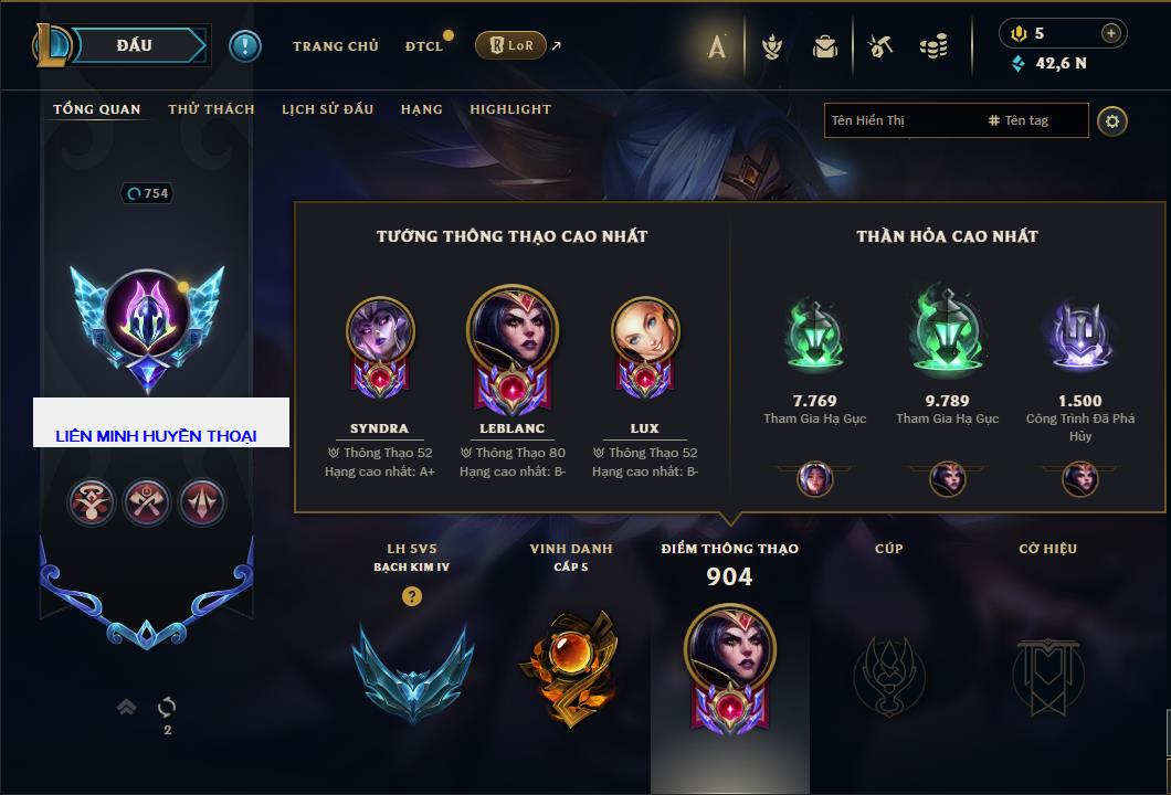 Hình ảnh chi tiết tài khoản LMHT mã số 61476 - Shop LMHT