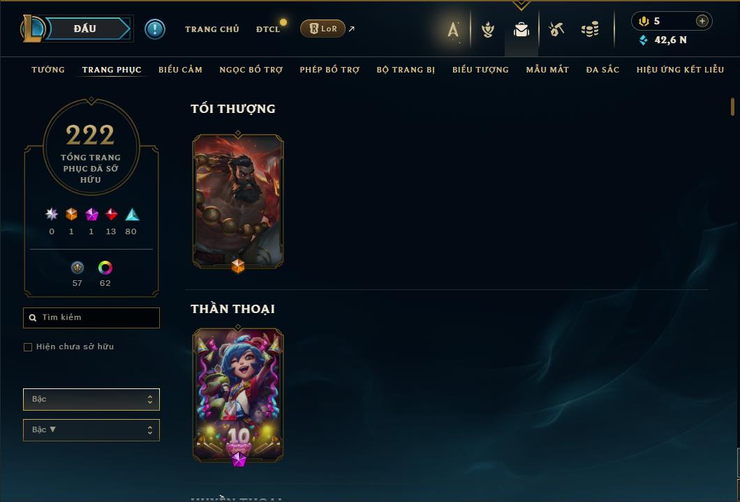 Hình ảnh chi tiết tài khoản LMHT mã số 61476 - Shop LMHT