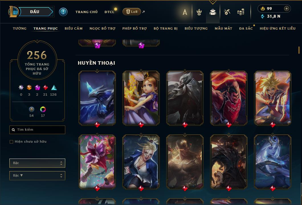 Hình ảnh chi tiết tài khoản LMHT mã số 61518 - Shop LMHT