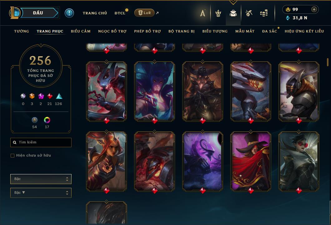 Hình ảnh chi tiết tài khoản LMHT mã số 61518 - Shop LMHT