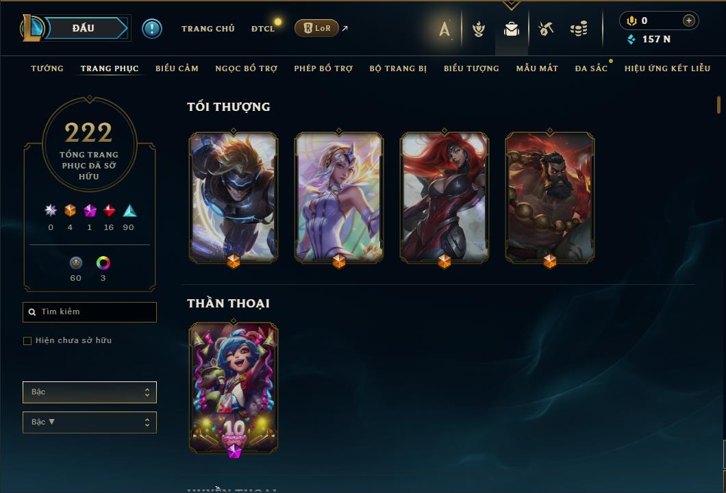 Hình ảnh chi tiết tài khoản LMHT mã số 61602 - Shop LMHT