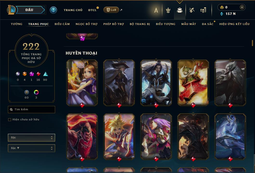 Hình ảnh chi tiết tài khoản LMHT mã số 61602 - Shop LMHT