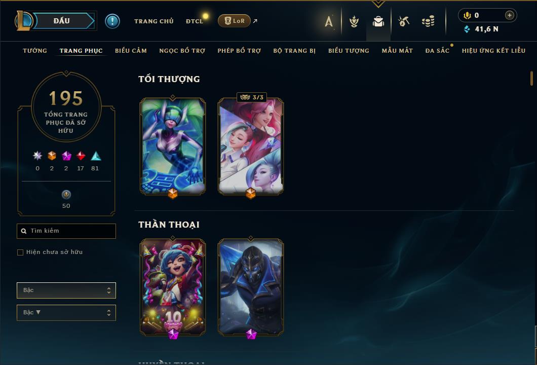 Hình ảnh chi tiết tài khoản LMHT mã số 61649 - Shop LMHT