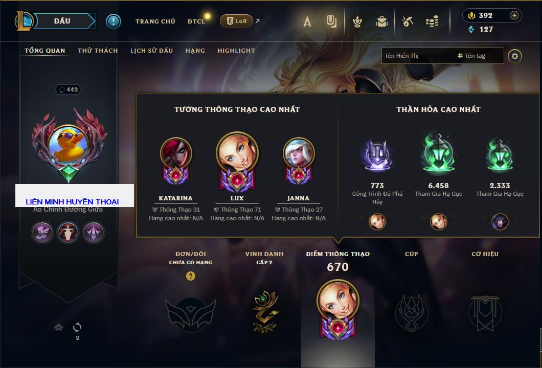 Hình ảnh chi tiết tài khoản LMHT mã số 63800 - Shop LMHT