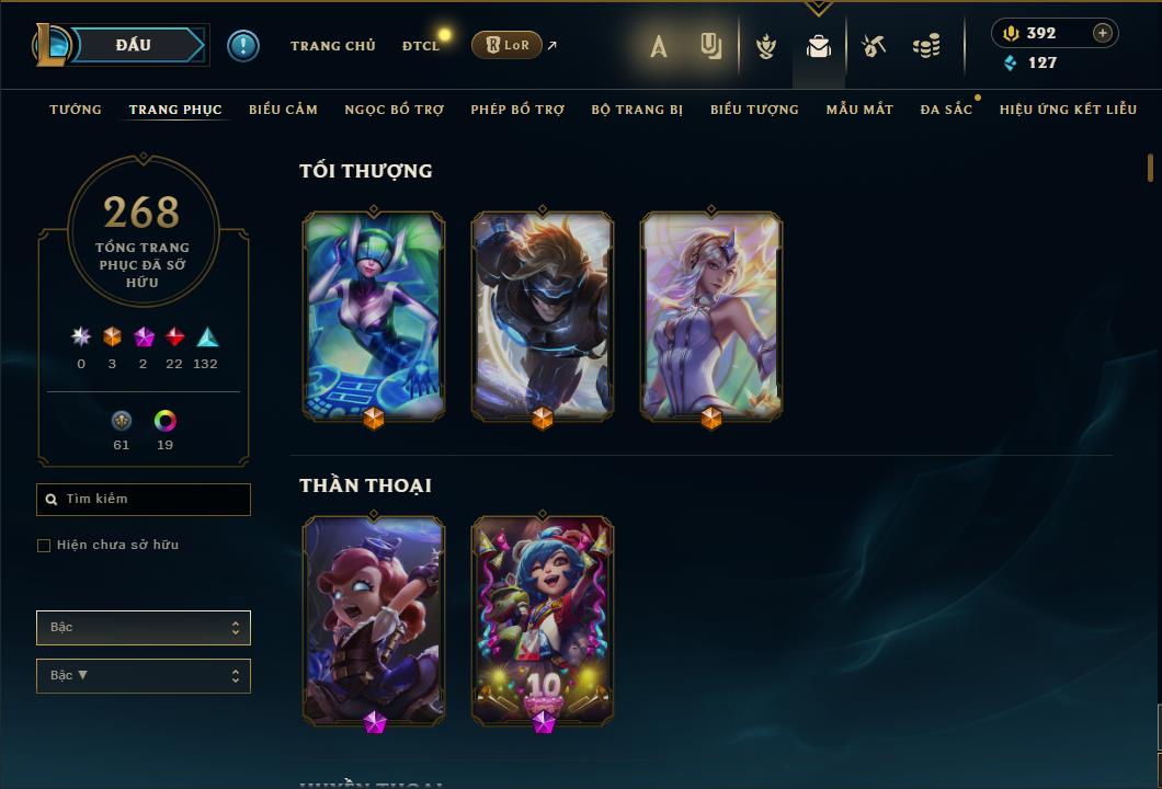 Hình ảnh chi tiết tài khoản LMHT mã số 63800 - Shop LMHT