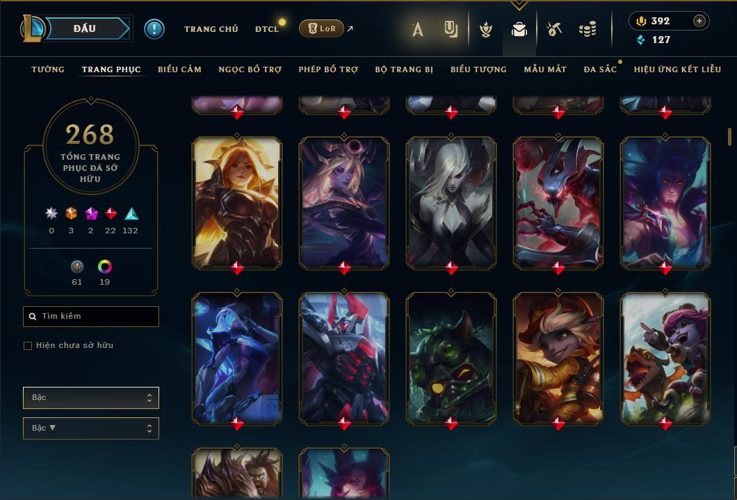 Hình ảnh chi tiết tài khoản LMHT mã số 63800 - Shop LMHT