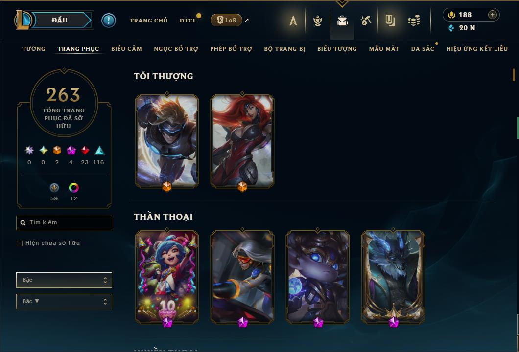 Hình ảnh chi tiết tài khoản LMHT mã số 64287 - Shop LMHT