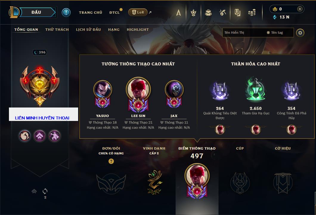 Hình ảnh chi tiết tài khoản LMHT mã số 64291 - Shop LMHT