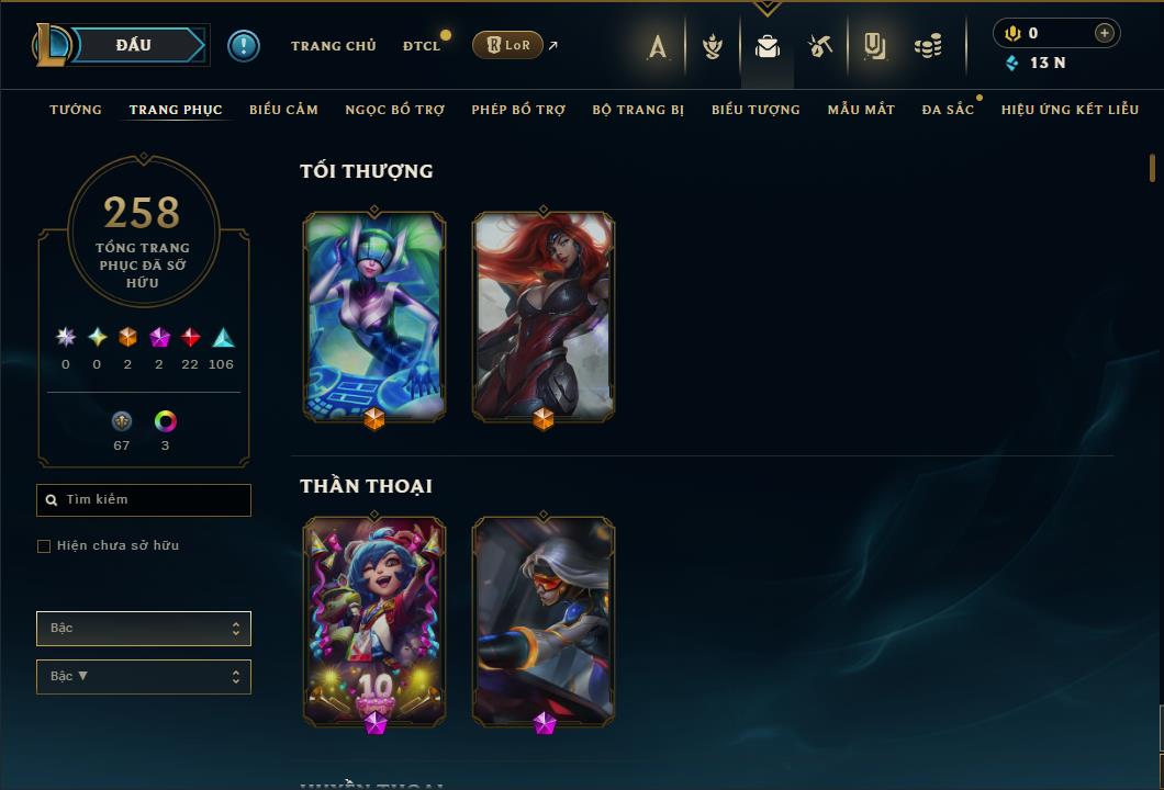 Hình ảnh chi tiết tài khoản LMHT mã số 64291 - Shop LMHT