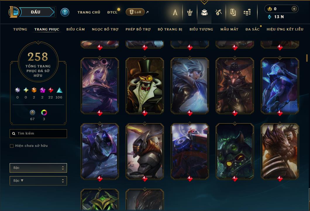 Hình ảnh chi tiết tài khoản LMHT mã số 64291 - Shop LMHT