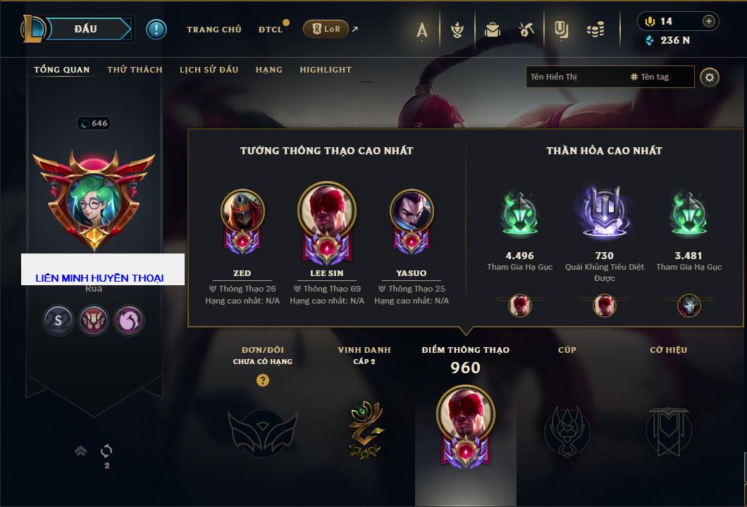 Hình ảnh chi tiết tài khoản LMHT mã số 64294 - Shop LMHT